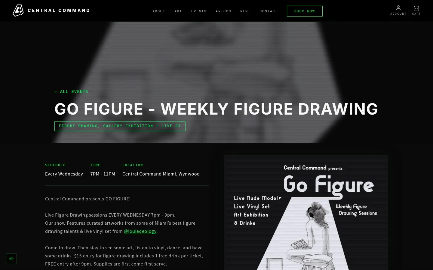 Go Figure event detail page — schedule, description and flyer