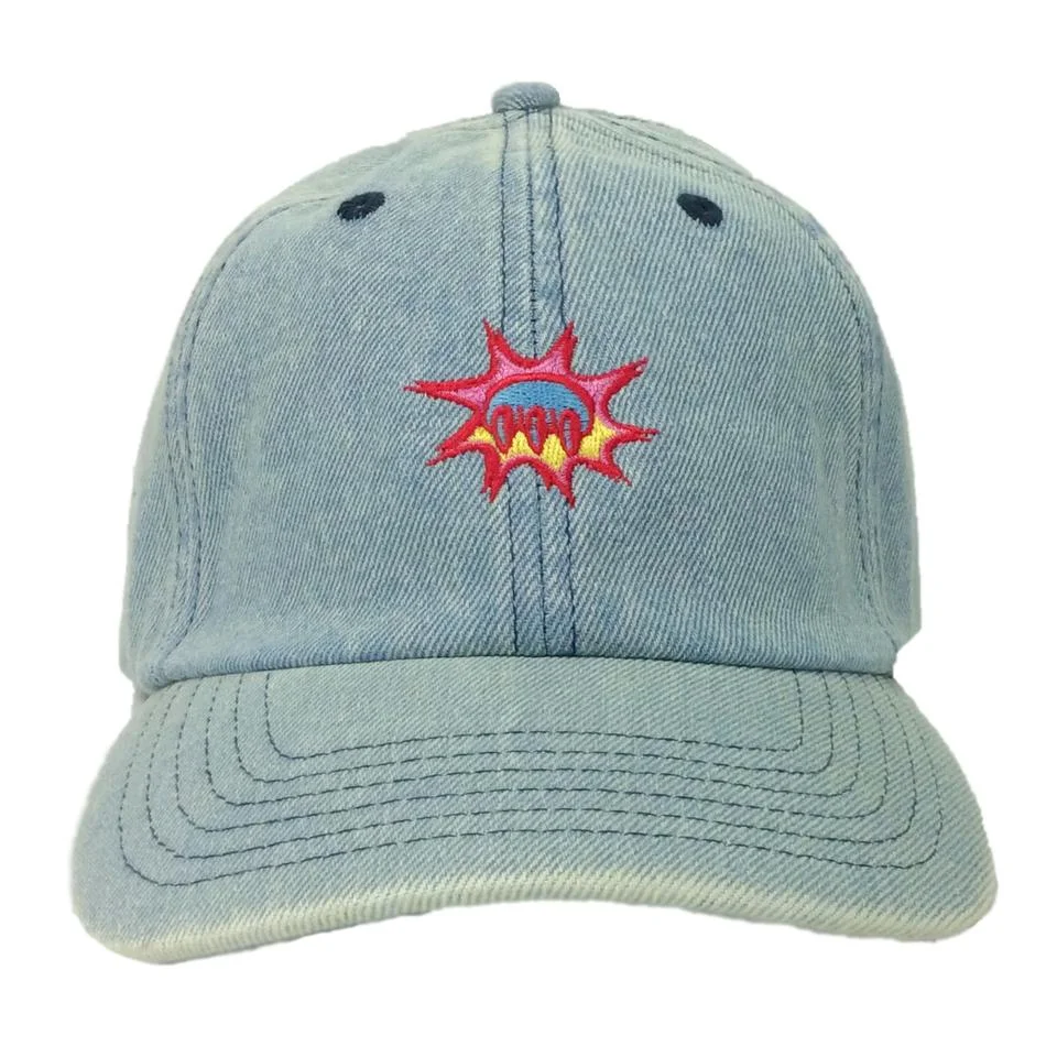 SHUT x CLAW denim cap — front